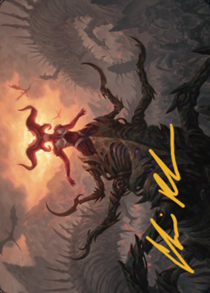 Sheoldred, the Apocalypse Art Card (Gold-Stamped Signature) [Dominaria United Art Series] | Good Games Morley