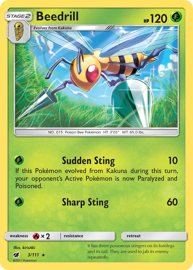 Beedrill (3/111) [Sun & Moon: Crimson Invasion] | Good Games Morley