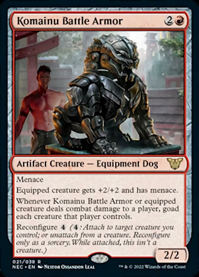 Komainu Battle Armor [Kamigawa: Neon Dynasty Commander] | Good Games Morley