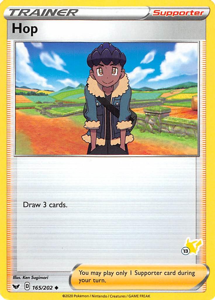 Hop (165/202) (Pikachu Stamp #13) [Battle Academy 2022] | Good Games Morley