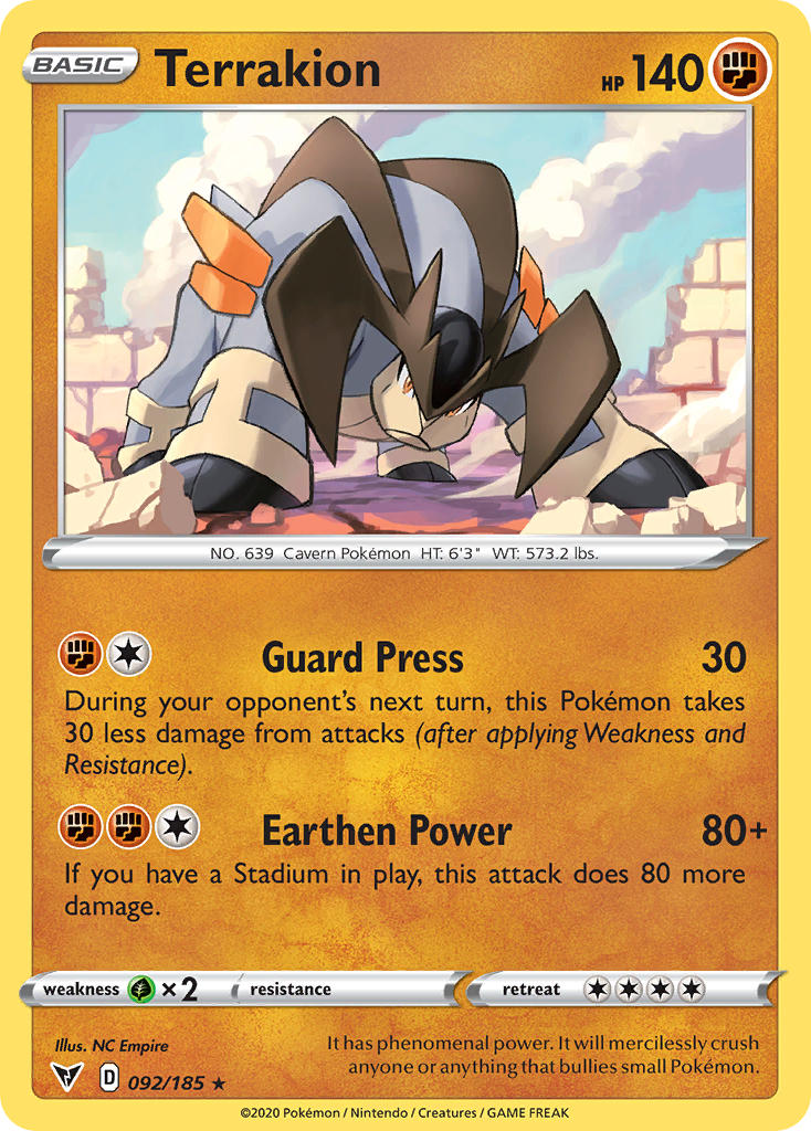 Terrakion (092/185) [Sword & Shield: Vivid Voltage] | Good Games Morley