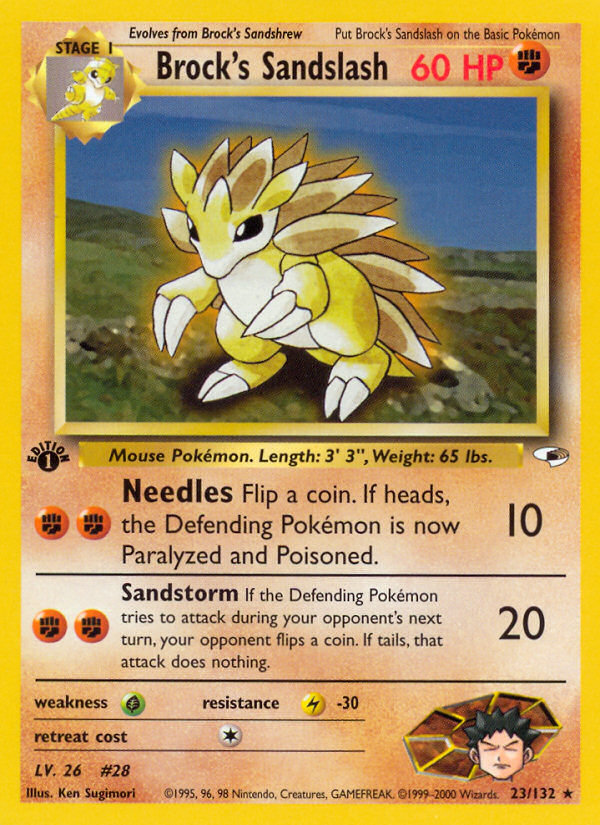 Brock's Sandslash (23/132) [Gym Heroes 1st Edition] | Good Games Morley