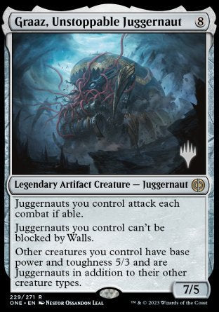 Graaz, Unstoppable Juggernaut (Promo Pack) [Phyrexia: All Will Be One Promos] | Good Games Morley