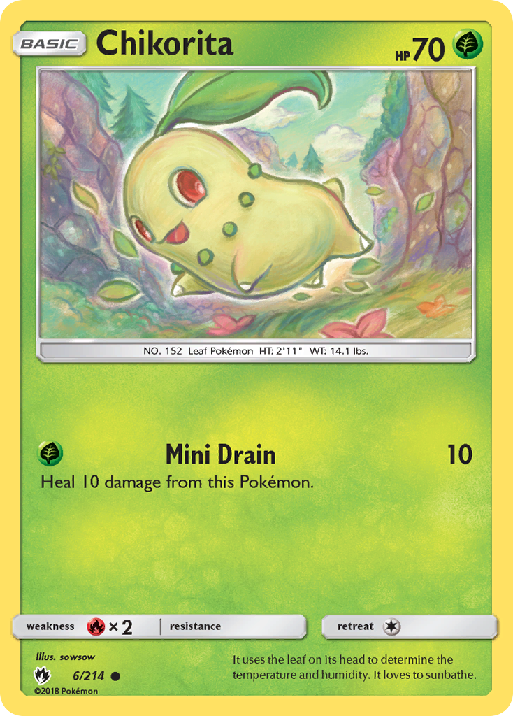 Chikorita (6/214) [Sun & Moon: Lost Thunder] | Good Games Morley