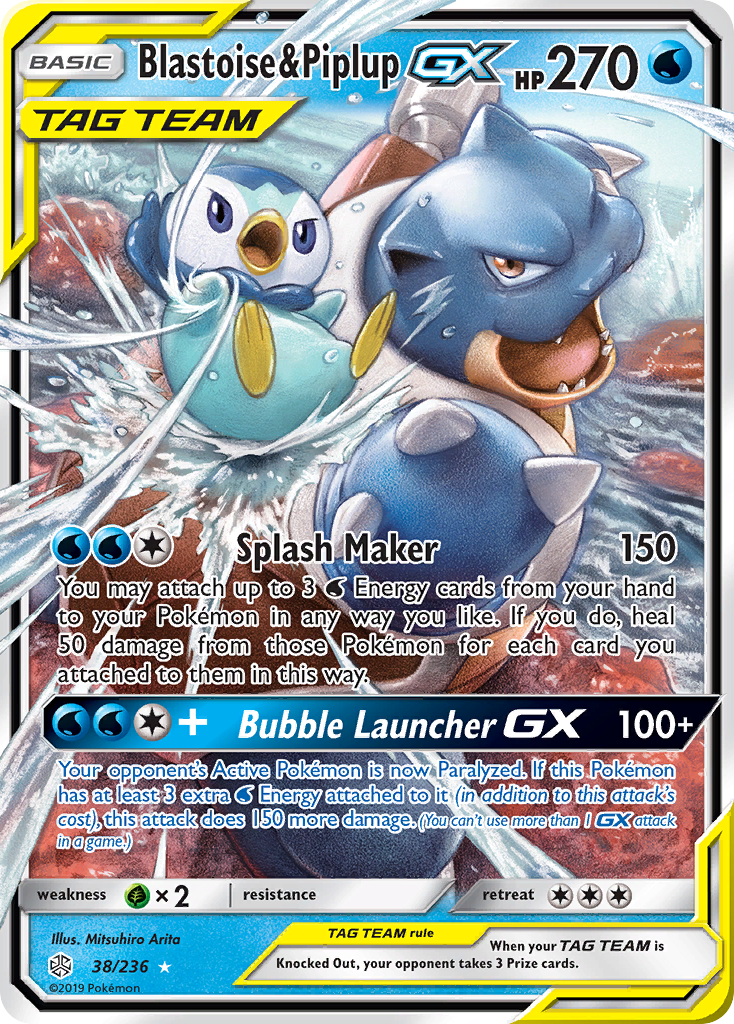 Blastoise & Piplup GX (38/236) [Sun & Moon: Cosmic Eclipse] | Good Games Morley