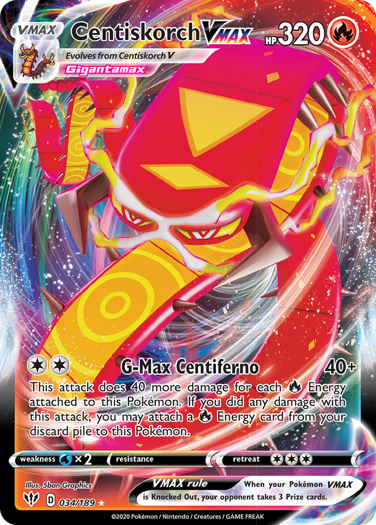 Centiskorch VMAX (034/189) [Sword & Shield: Darkness Ablaze] | Good Games Morley