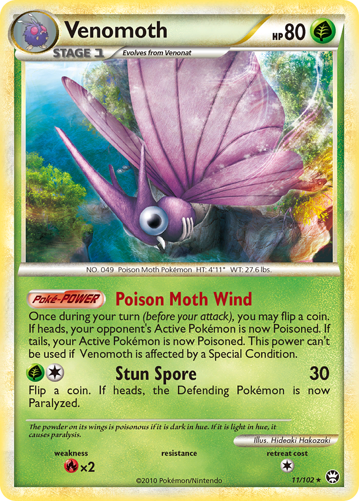 Venomoth (11/102) [HeartGold & SoulSilver: Triumphant] | Good Games Morley