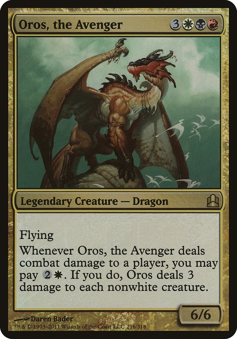 Oros, the Avenger (Oversized) [Commander 2011 Oversized] | Good Games Morley