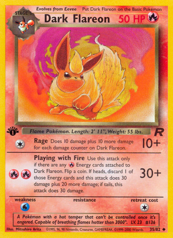 Dark Flareon (35/82) [Team Rocket 1st Edition] | Good Games Morley