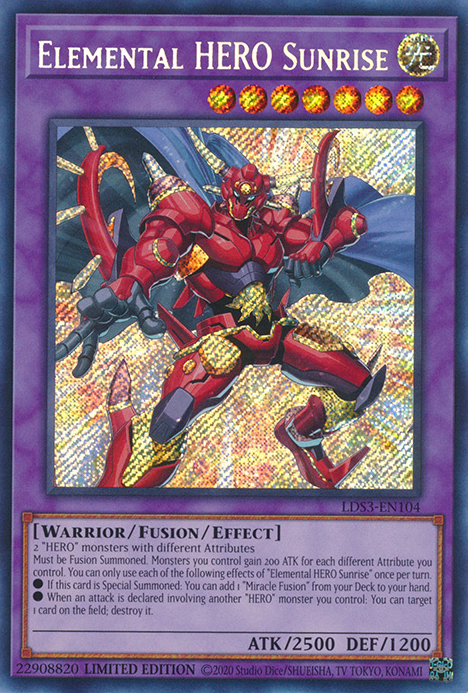Elemental HERO Sunrise [LDS3-EN104] Secret Rare | Good Games Morley