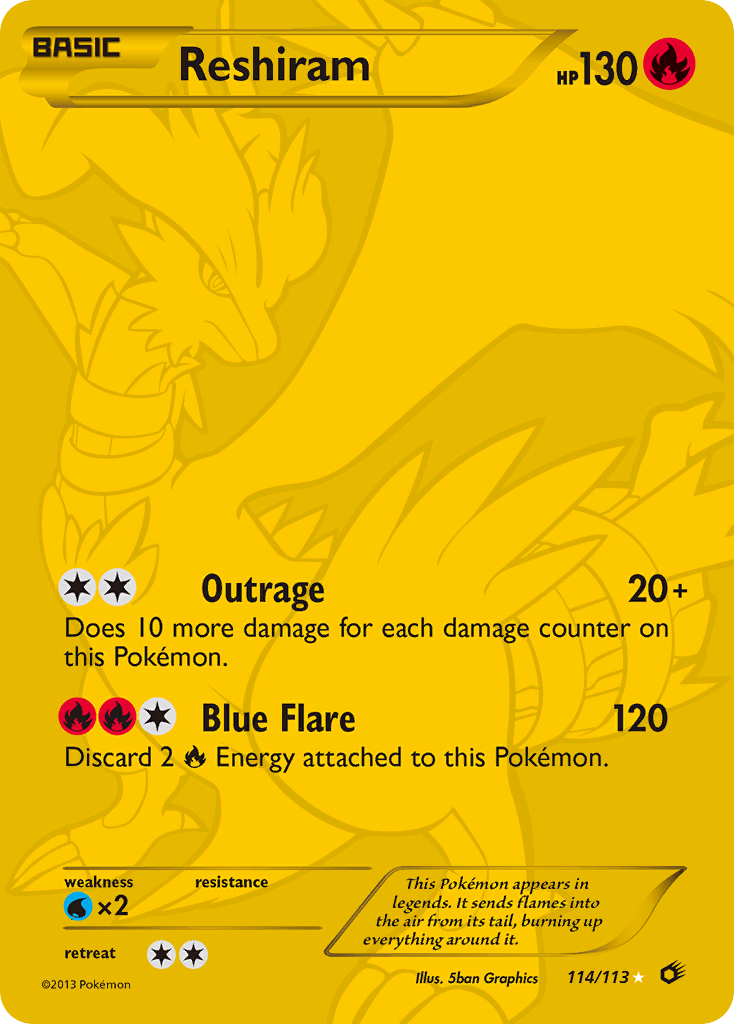 Reshiram (114/113) [Black & White: Legendary Treasures] | Good Games Morley