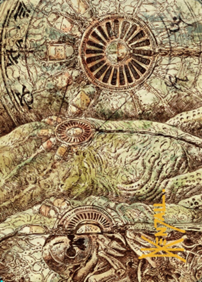 Phyrexian Processor Art Card (Gold-Stamped Signature) [The Brothers' War Art Series] | Good Games Morley