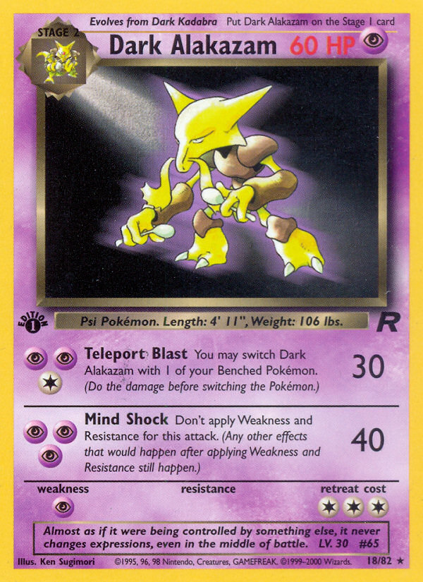Dark Alakazam (18/82) [Team Rocket 1st Edition] | Good Games Morley