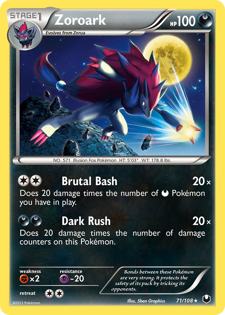 Zoroark (71/108) (Cracked Ice Holo) (Theme Deck Exclusive) [Black & White: Dark Explorers] | Good Games Morley