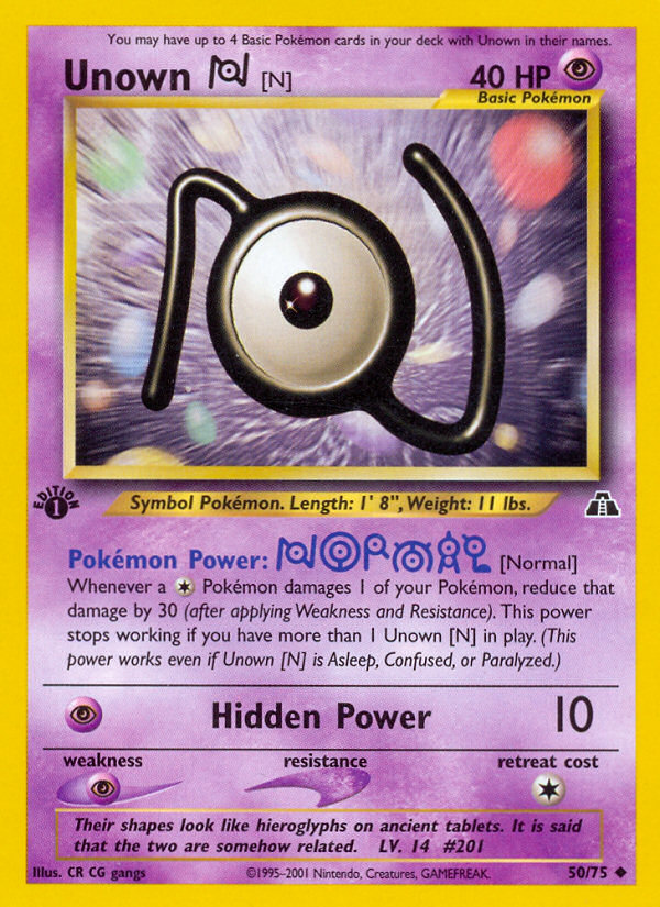 Unown [N] (50/75) [Neo Discovery 1st Edition] | Good Games Morley