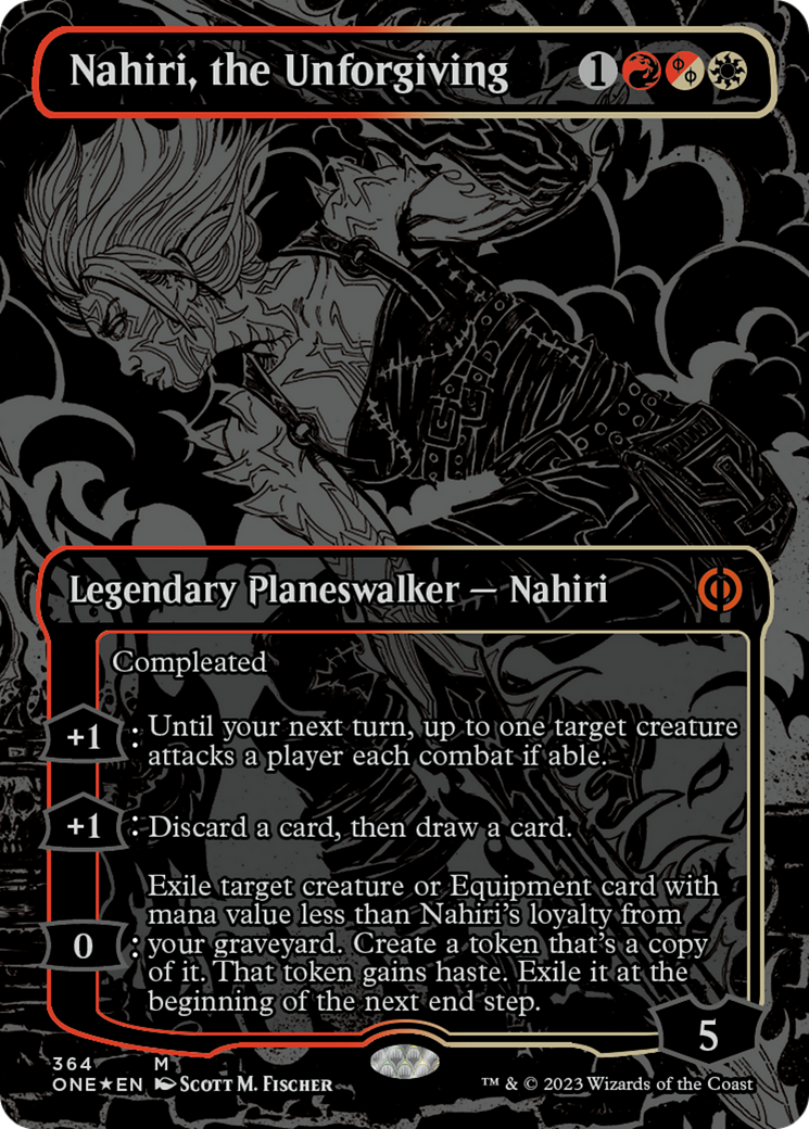 Nahiri, the Unforgiving (Oil Slick Raised Foil) [Phyrexia: All Will Be One] | Good Games Morley