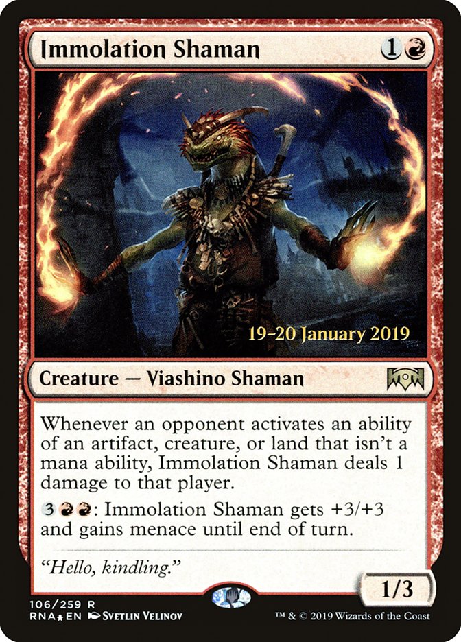Immolation Shaman [Ravnica Allegiance Prerelease Promos] | Good Games Morley