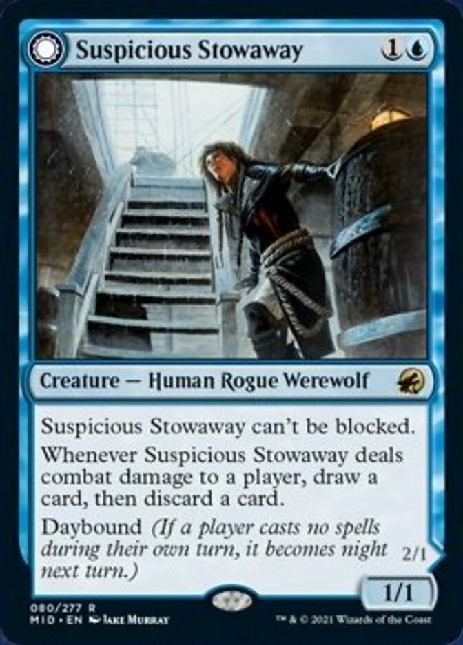 Suspicious Stowaway // Seafaring Werewolf [Innistrad: Midnight Hunt] | Good Games Morley