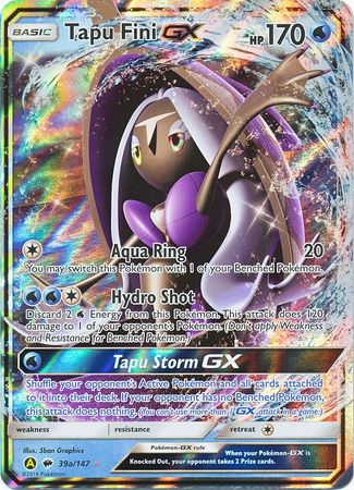 Tapu Fini GX (39/147) (Alternate card) (Jumbo Card) [Sun & Moon: Burning Shadows] | Good Games Morley