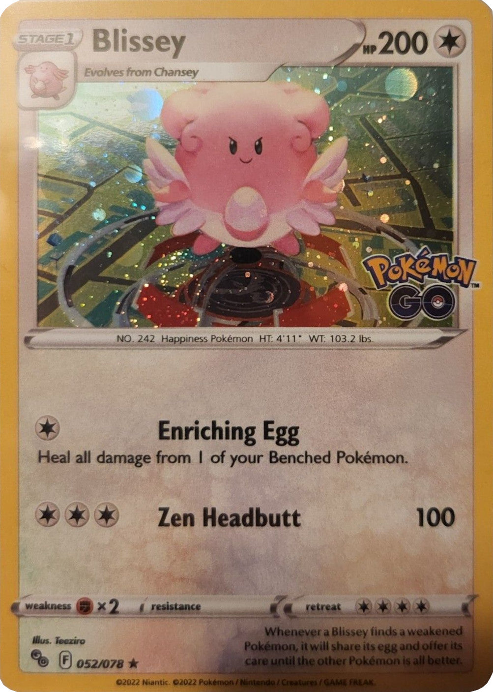 Blissey (052/078) (Cosmos Holo) [Pokémon GO] | Good Games Morley