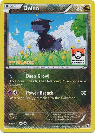 Deino (97/113) (League Promo 1st Place) [Black & White: Legendary Treasures] | Good Games Morley