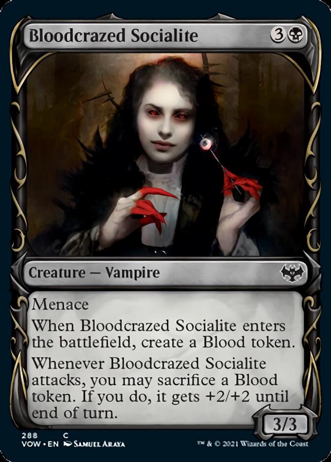 Bloodcrazed Socialite (Showcase Fang Frame) [Innistrad: Crimson Vow] | Good Games Morley