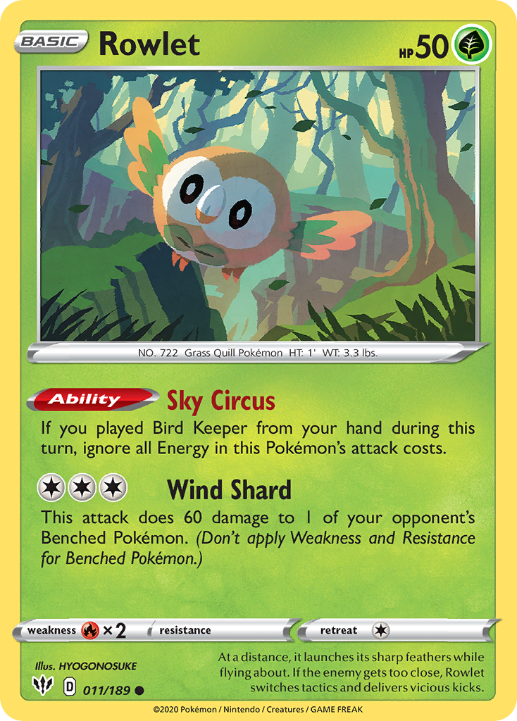 Rowlet (011/189) [Sword & Shield: Darkness Ablaze] | Good Games Morley