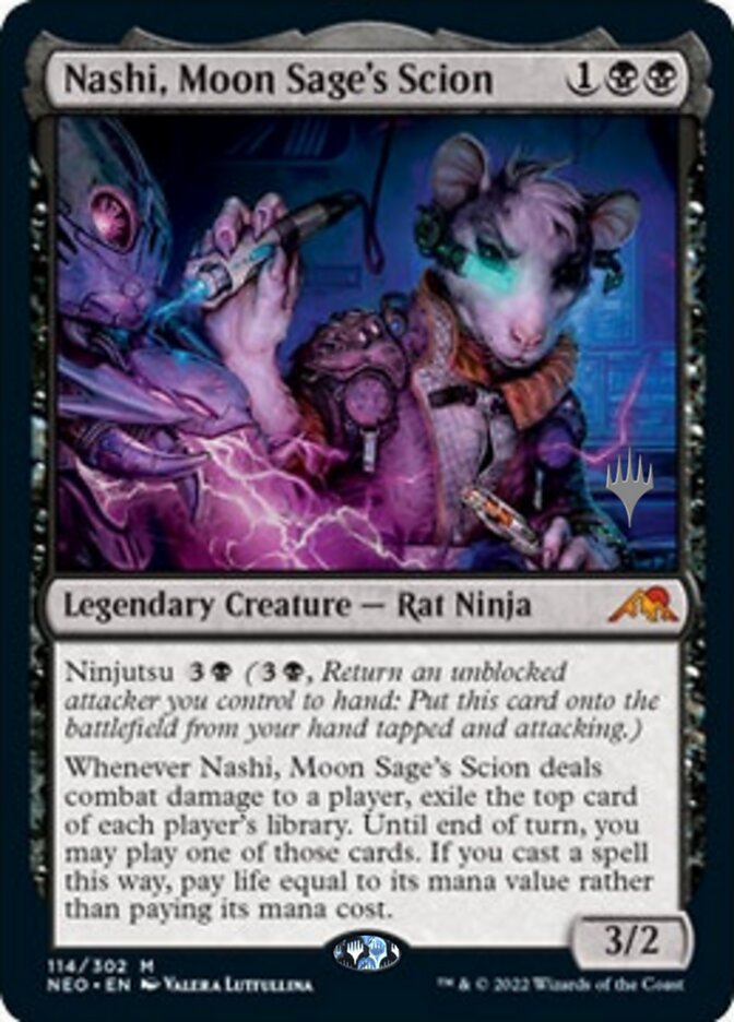 Nashi, Moon Sage's Scion (Promo Pack) [Kamigawa: Neon Dynasty Promos] | Good Games Morley