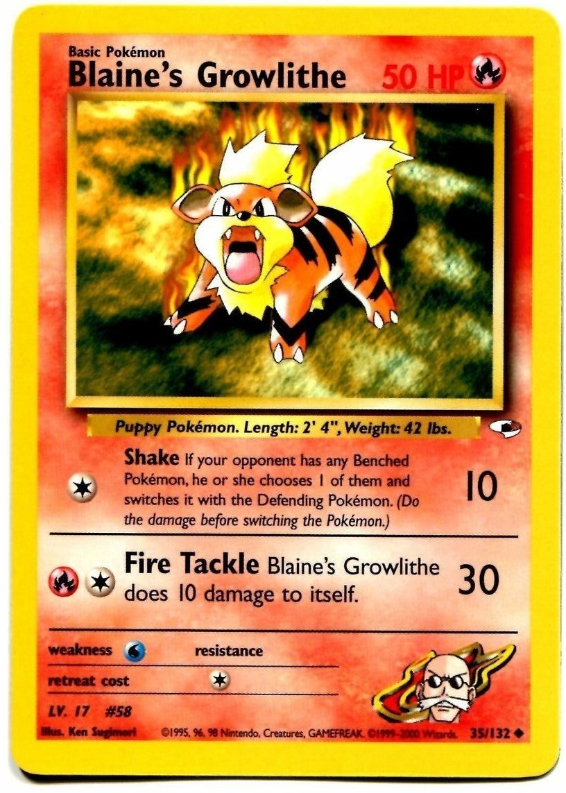 Blaine's Growlithe (35/132) [Gym Heroes Unlimited] | Good Games Morley