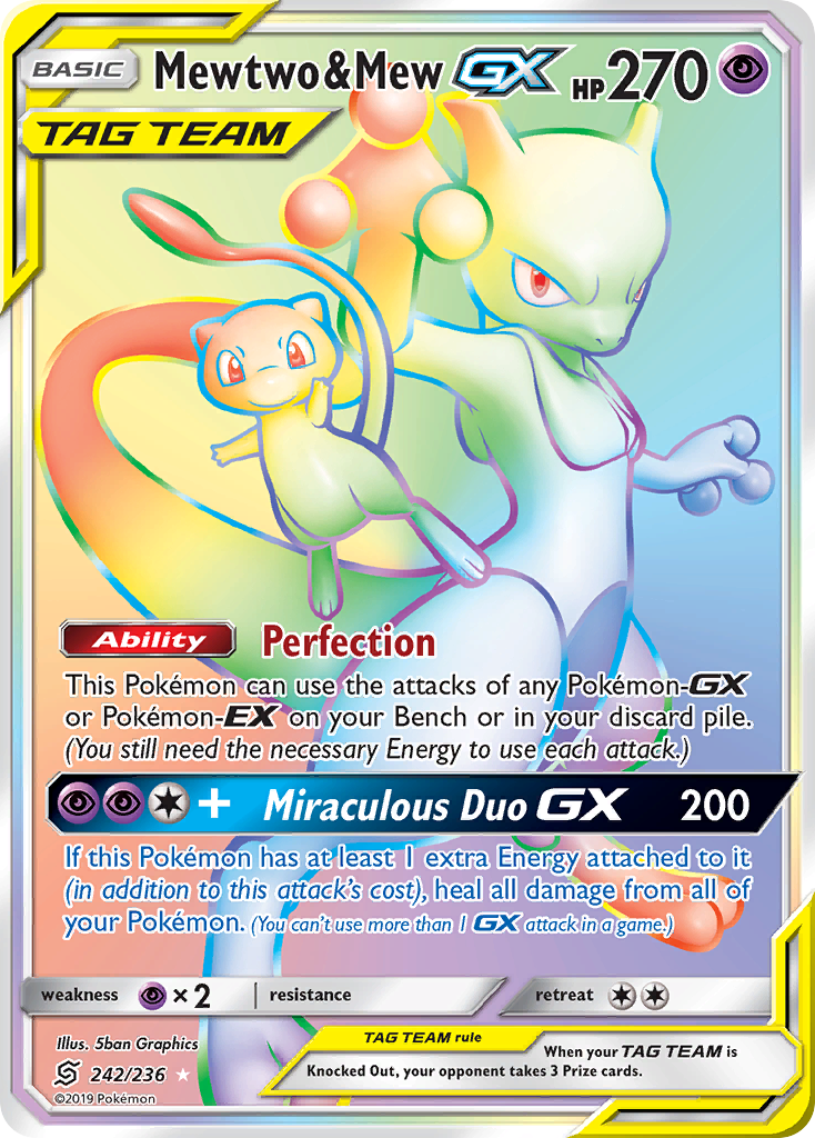 Mewtwo & Mew GX (242/236) [Sun & Moon: Unified Minds] | Good Games Morley