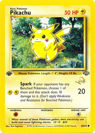 Pikachu (60/64) (W Stamped Promo) [Jungle 1st Edition] | Good Games Morley