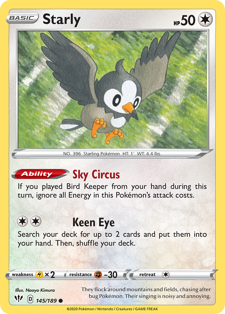 Starly (145/189) [Sword & Shield: Darkness Ablaze] | Good Games Morley