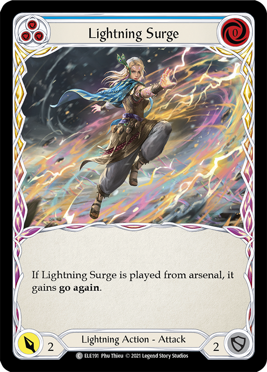 Lightning Surge (Blue) [ELE191] (Tales of Aria)  1st Edition Normal | Good Games Morley