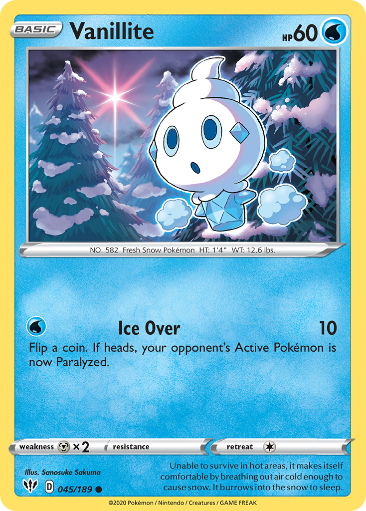 Vanillite (045/189) [Sword & Shield: Darkness Ablaze] | Good Games Morley
