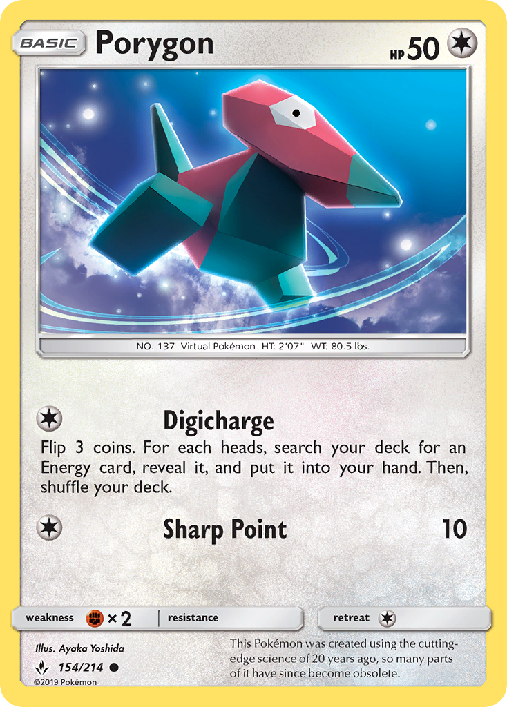 Porygon (154/214) [Sun & Moon: Unbroken Bonds] | Good Games Morley