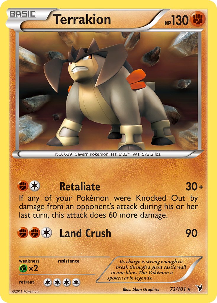 Terrakion (73/101) (Cosmos Holo) (Blister Exclusive) [Black & White: Noble Victories] | Good Games Morley