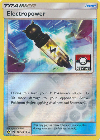 Electropower (172a/214) (League Promo) [Sun & Moon: Lost Thunder] | Good Games Morley