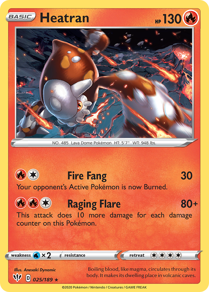 Heatran (025/189) [Sword & Shield: Darkness Ablaze] | Good Games Morley