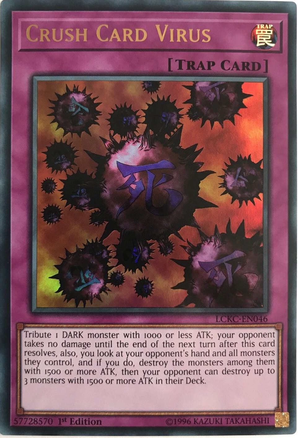 Crush Card Virus (Version 1) [LCKC-EN046] Ultra Rare | Good Games Morley