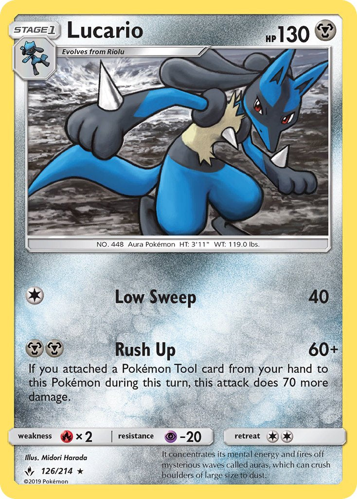 Lucario (126/214) (Theme Deck Exclusive) [Sun & Moon: Unbroken Bonds] | Good Games Morley