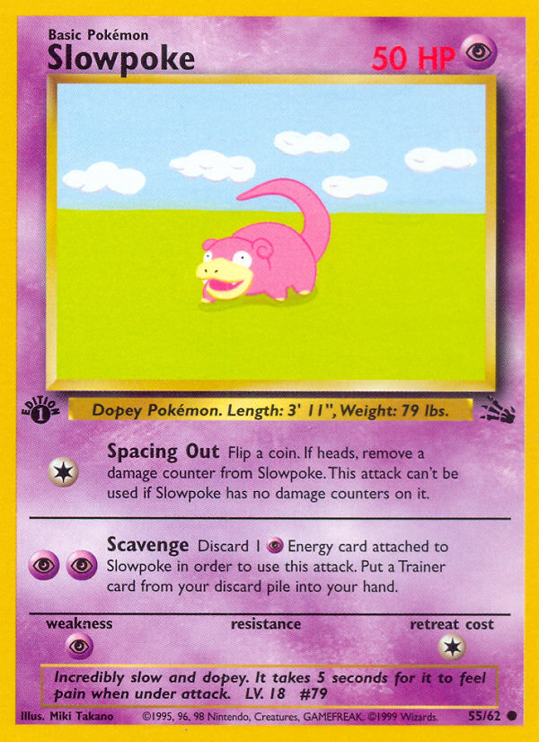 Slowpoke (55/62) [Fossil 1st Edition] | Good Games Morley