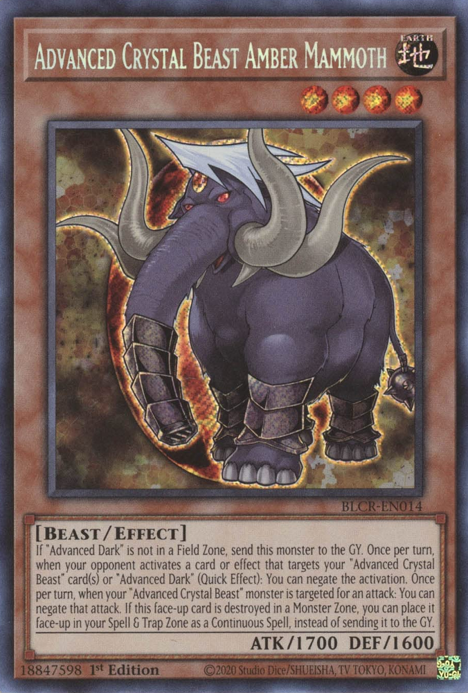Advanced Crystal Beast Amber Mammoth [BLCR-EN014] Secret Rare | Good Games Morley