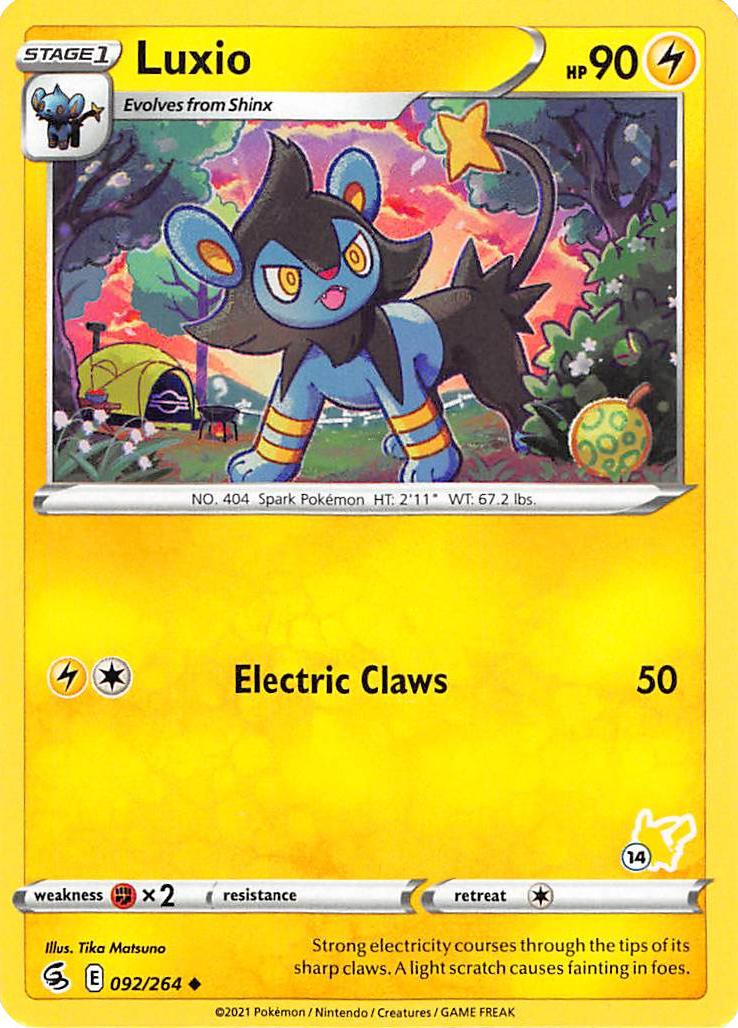 Luxio (092/264) (Pikachu Stamp #14) [Battle Academy 2022] | Good Games Morley