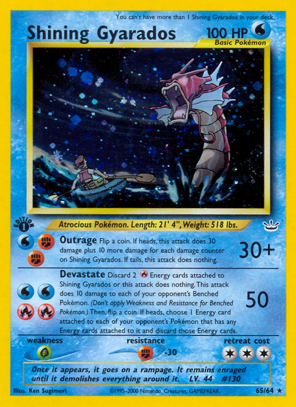 Shining Gyarados (65/64) [Neo Revelation 1st Edition] | Good Games Morley