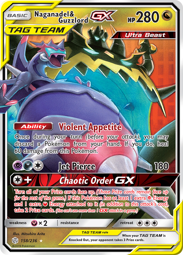 Naganadel & Guzzlord GX (158/236) [Sun & Moon: Cosmic Eclipse] | Good Games Morley
