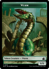 Elf Knight // Wurm Double-Sided Token [Ravnica Remastered Tokens] | Good Games Morley