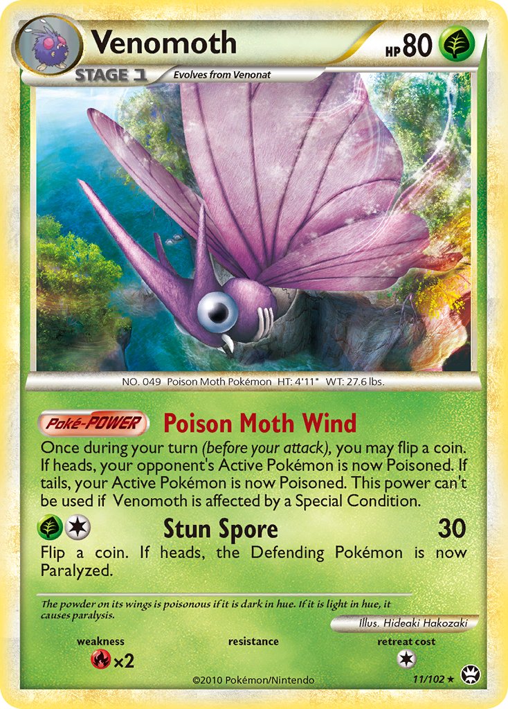 Venomoth (11/102) (Theme Deck Exclusive) [HeartGold & SoulSilver: Triumphant] | Good Games Morley