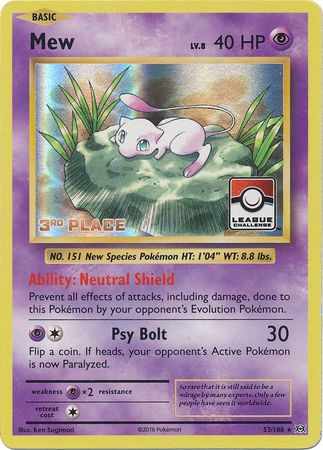 Mew (53/108) (League Promo 3rd Place) [XY: Evolutions] | Good Games Morley