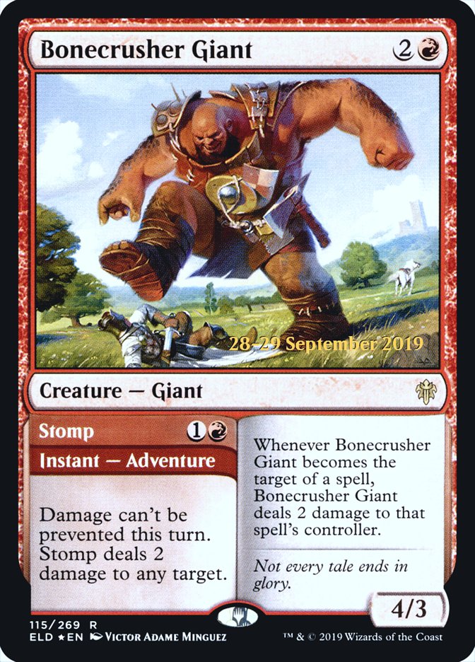 Bonecrusher Giant // Stomp [Throne of Eldraine Prerelease Promos] | Good Games Morley
