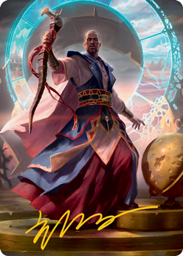 Teferi, Who Slows the Sunset Art Card (Gold-Stamped Signature) [Innistrad: Midnight Hunt Art Series] | Good Games Morley